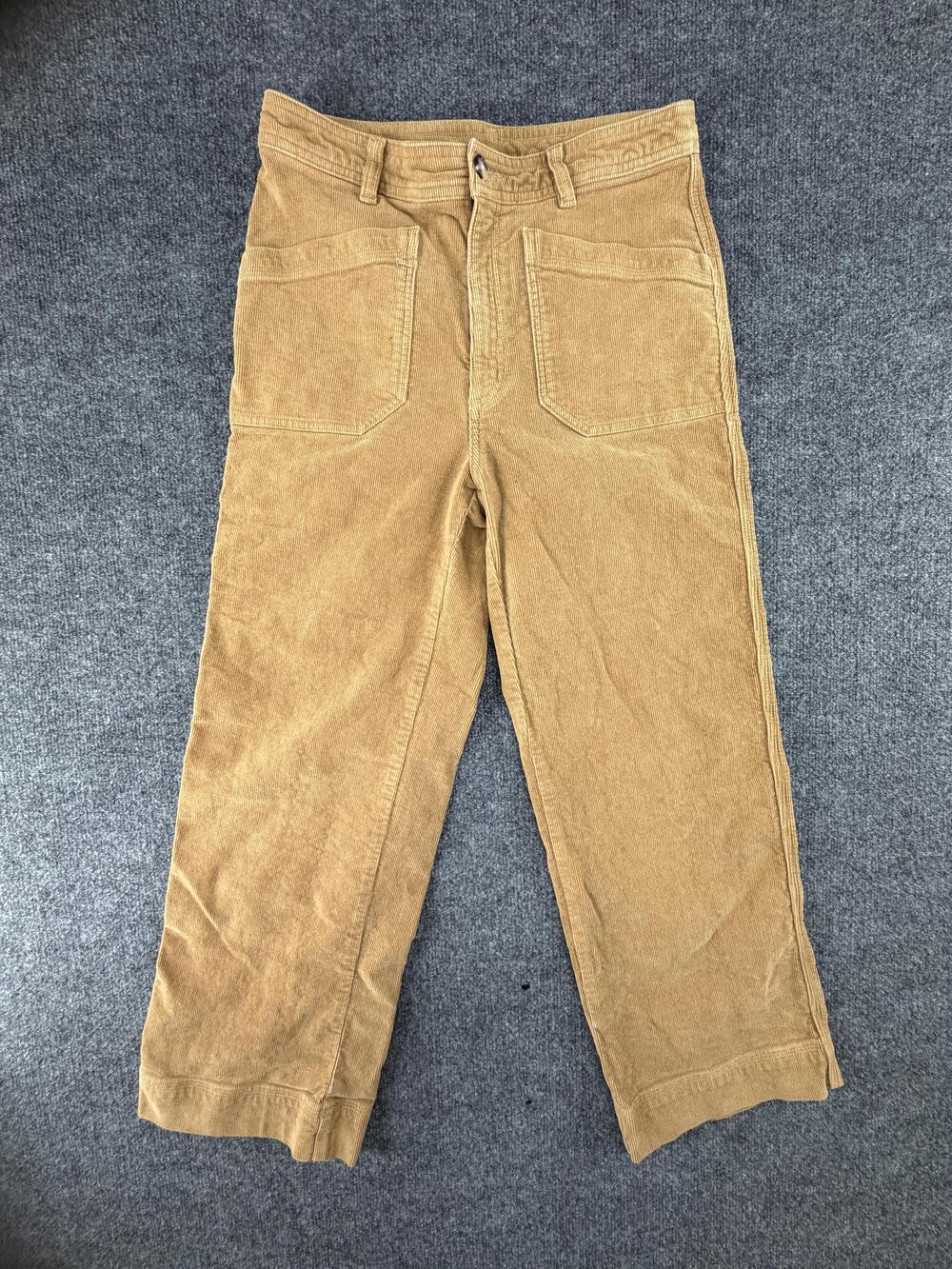 Vtg Patagonia Pants Womens 8 Beige Corduroy Straight Khakis Stretch Pockets